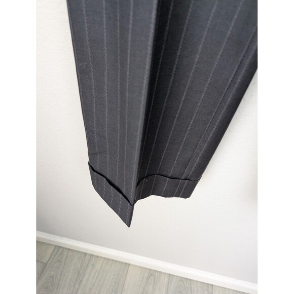 Ann Taylor Pants Womens 8 Pinstripe Wool Blend Dress Trouser Cuffed Workwear - Picture 4 of 8